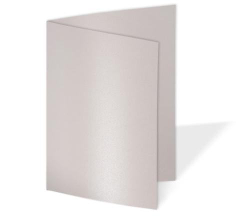 Doppelkarte - Faltkarte 300g/m² DIN B6 in metallic-puderrosa