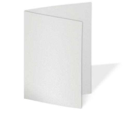 Doppelkarte - Faltkarte 300g/m² DIN B6 in metallic-polarweiss