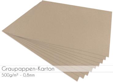Graupappen-Karton 0,8mm A4 500g/m² 1 Bogen