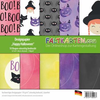 Designpapier 12"x12" 170gr "Happy Halloween" 10 Bogen