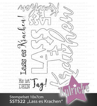 Stempelset "Lass es krachen" Clear Stamp