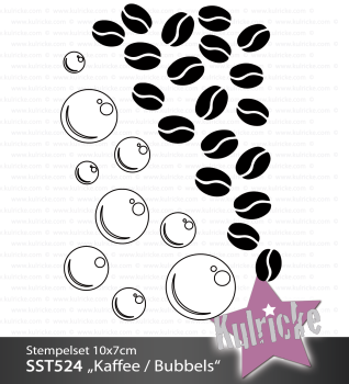Stempelset "Kaffee / Bubbels" Clear Stamp