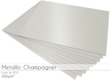 Cardstock "Metallic" - Bastelpapier 300g/m² DIN A4 in metallic-champagner
