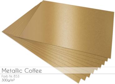 Cardstock "Metallic" - Bastelpapier 300g/m² DIN A4 in metallic-coffee