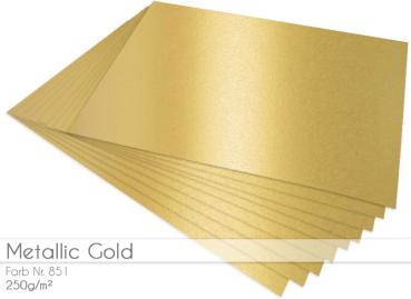 Cardstock "Metallic" - Bastelpapier 250g/m² DIN A4 in metallic-gold