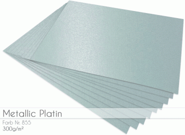 Cardstock "Metallic" - Bastelpapier 300g/m² DIN A4 in metallic-platin