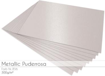 Cardstock "Metallic" - Bastelpapier 300g/m² DIN A4 in metallic-puderrosa