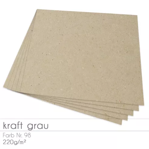 Cardstock 12"x12" 220g/m² (30,5 x 30,5cm) in kraft grau