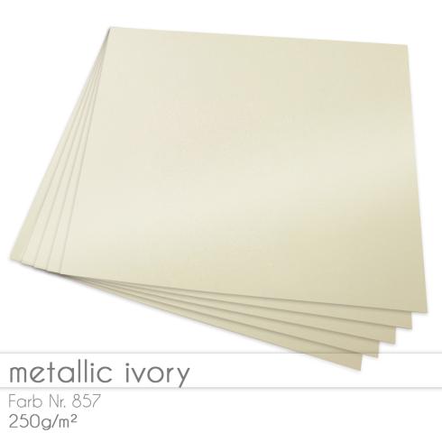 Cardstock "Metallic" 12"x12" 250g/m² (30,5 x 30,5cm) in metallic ivory