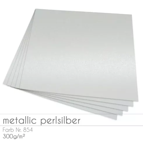 Cardstock "Metallic" 12"x12" 300g/m² (30,5 x 30,5cm) in metallic persilber