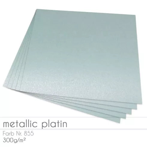 Cardstock "Metallic" 12"x12" 300g/m² (30,5 x 30,5cm) in metallic platin
