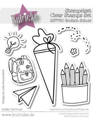 Kulricke Stempel "Endlich Schule" Clear Stamp