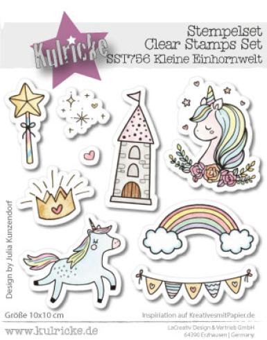 Kulricke Stempel "Kleine Einhornwelt" 10x10cm Clear Stamp