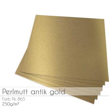 Cardstock "Metallic" 12"x12" 250g/m² (30,5 x 30,5cm) in perlmutt antik gold