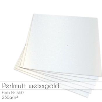 Cardstock "Metallic" 12"x12" 250g/m² (30,5 x 30,5cm) in perlmutt weissgold