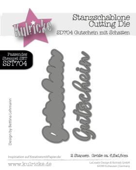 Kulricke Stanzschablone "Gutschein mit Schatten " Craft Die 