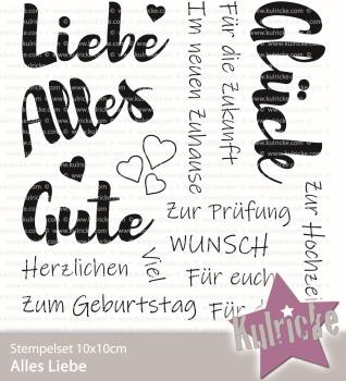 Kulricke Stempelset "Alles Liebe" Clear Stamp