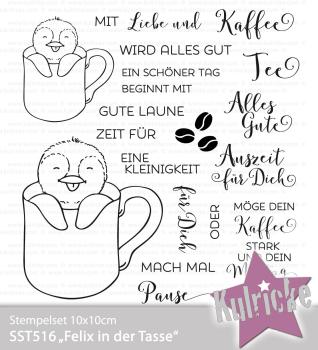 Stempelset "Felix in der Tasse" Clear Stamp