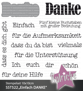 Kulricke Stempelset "Einfach Danke" Clear Stamp