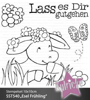 Stempelset "Esel Frühling" Clear Stamp