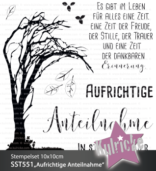 Kulricke Stempelset "Aufrichtige Anteilnahme" Clear Stamp