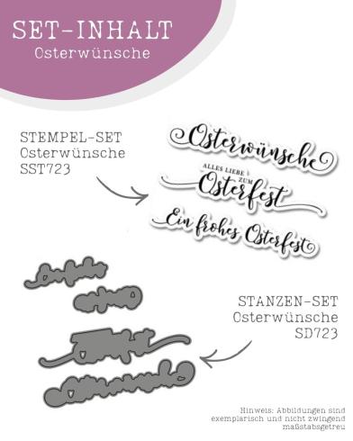 Bundle Kulricke Stempel "Osterwünsche" & Stanze "Osterwünsche"