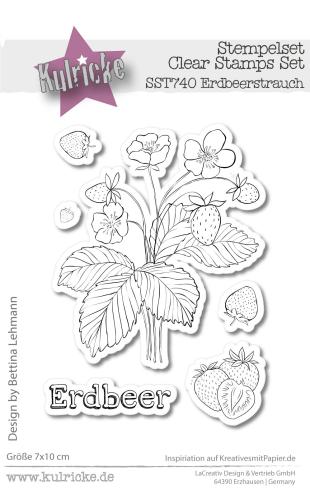 Kulricke Stempelset "Erdbeerstrauch" Clear Stamp
