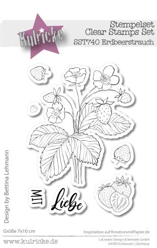 Kulricke Stempelset "Erdbeerstrauch" Clear Stamp