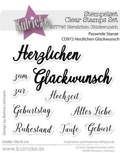 Kulricke Stempel "Herzlichen Glückwunsch" Clear Stamp