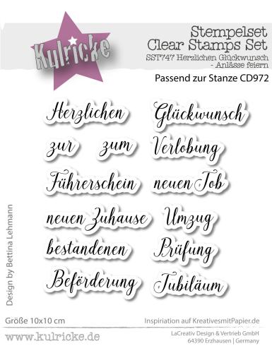 Kulricke Stempel "Herzlichen Glückwunsch - Anlässe feiern" Clear Stamp