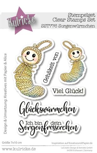 Kulricke Stempelset "Sorgenwürmchen" Clear Stamp