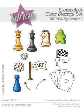 Kulricke Stempel "Spieleabend " 10x10cm Clear Stamp