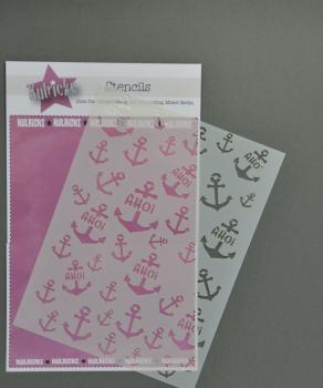 Stencil - Schablone "Anker & Ahoi" A5