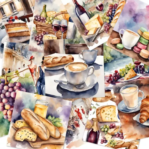 LaCreativ - Designpapier "Bonjour Frankreich" Paper Pack 6x6" - 24 Bogen