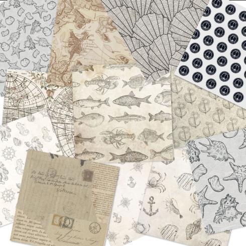 LaCreativ - Designpapier "Seemanns Nostalgie" Paper Pack 6x6" - 24 Bogen