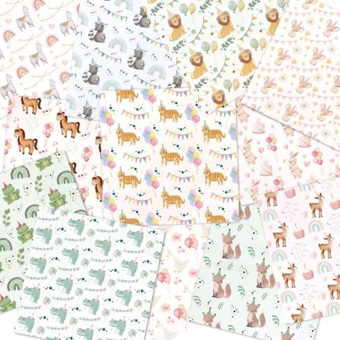LaCreativ - Designpapier "Tierische Partygäste" Paper Pack 6x6" - 24 Bogen