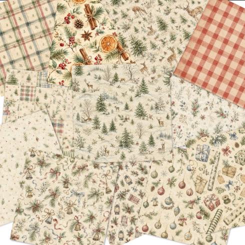 Preview: LaCreativ - Designpapier "Vintage Weihnachten" Paper Pack 6x6" - 24 Bogen