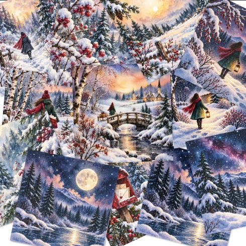 Preview: LaCreativ - Designpapier "Winterpost" Paper Pack 6x6" - 24 Bogen
