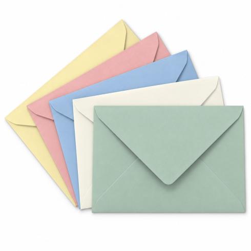 Sortiment "Lieblingsfarben" 25x Briefumschläge in 5 Farben DIN C6 - farbig sortiert