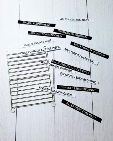 Preview: Kulricke Stempelset "Zum Baby Label" Clear Stamp