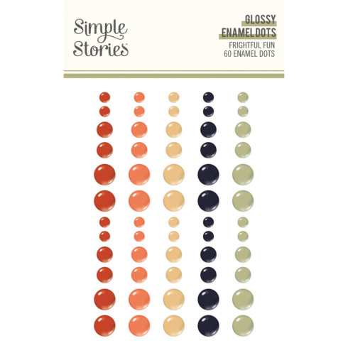 Simple Stories - Glossy Enamel Dots "Frightful Fun" 60 Stück