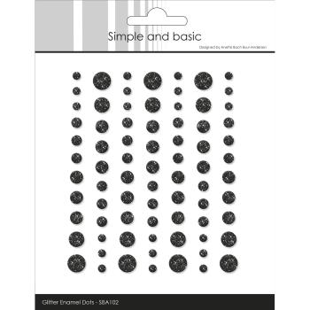 Simple and Basic - Glitter Enamel Dots "Black"