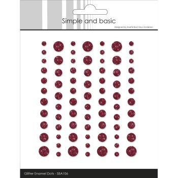 Simple and Basic - Glitter Enamel Dots "Wine Red"