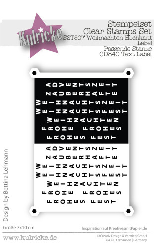 Kulricke Stempelset "Weihnachten Hochkant Label"  A7 Clear Stamp