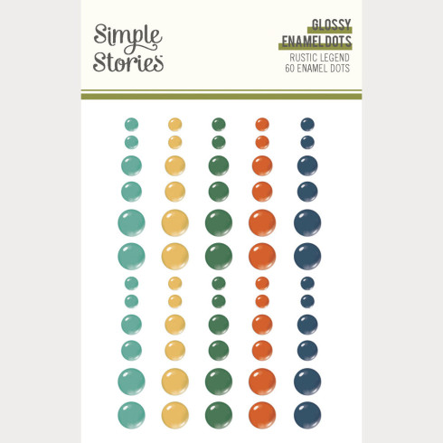 Preview: Simple Stories - Glossy Enamel Dots "Rustic Legend" 60 Stück