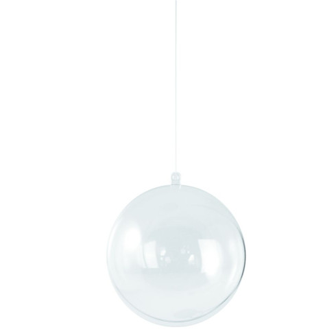 Plastik-Kugel, 2tlg., 10cm ø kristall