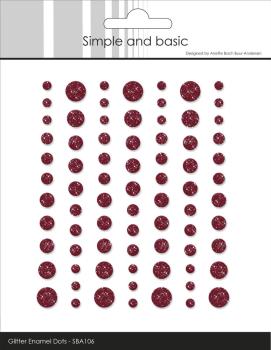 Preview: Simple and Basic - Glitter Enamel Dots "Wine Red"
