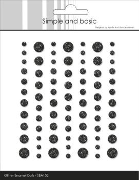 Preview: Simple and Basic - Glitter Enamel Dots "Black"