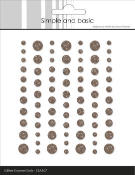Preview: Simple and Basic - Glitter Enamel Dots "Coffee"