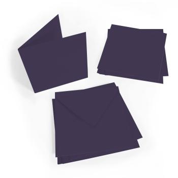 Faltkarte 15x15cm mit Briefumschlag 16x16cm in aubergine
